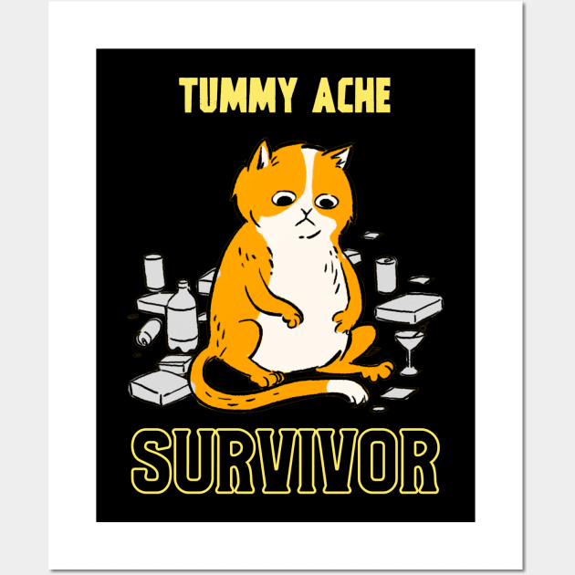 Tummy Ache Survivor Cat Wall Art by HyperactiveGhost